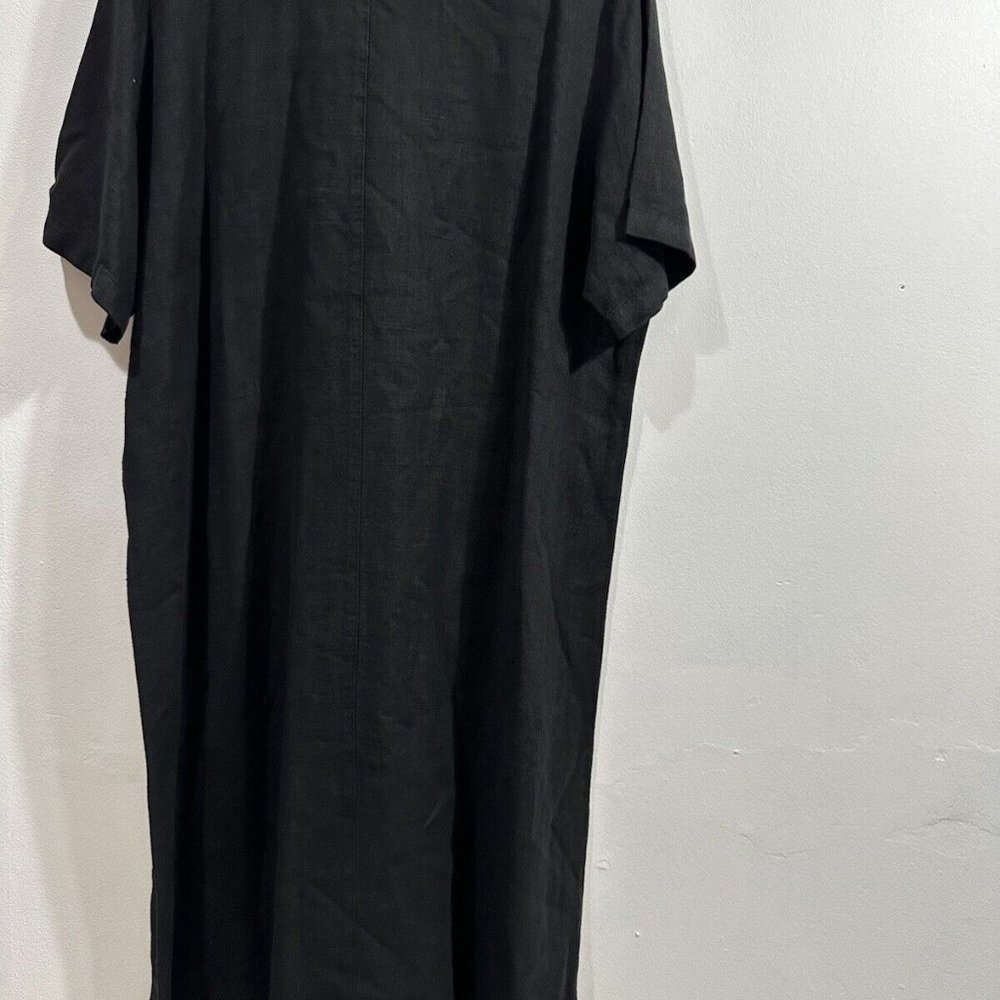 VTG Blue Cactus Women's Black Linen Maxi Southwestern Shift   Dress‎ Set Sz XL